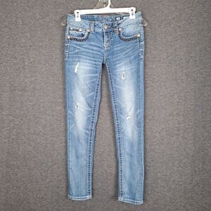 Miss Me Jeans Womens 26 Skinny Stretch Denim Embellished Pockets 28x28